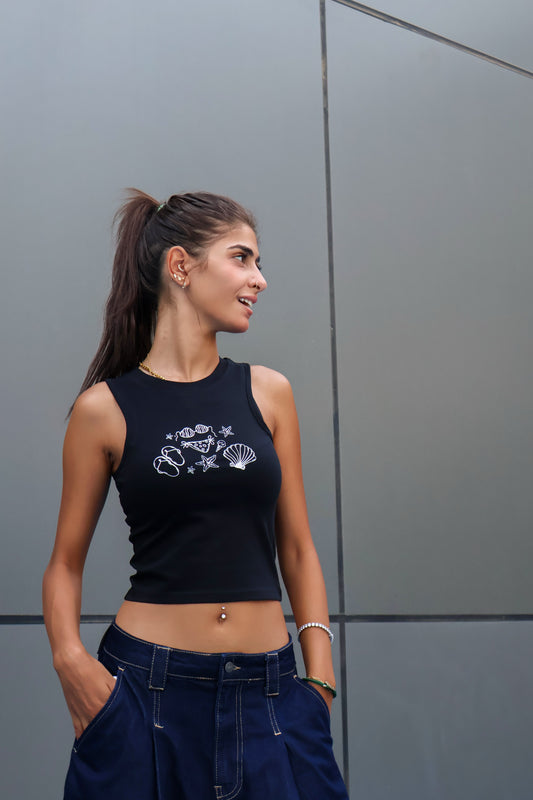 Tank Top Printed Black